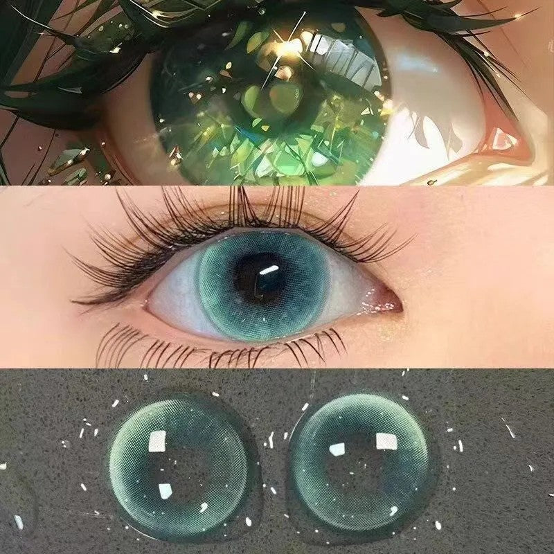 Natural beauty mixed green color contact lenses European and American style hot contact lenses small and large diameter on the eyes color does not hurt the eyes