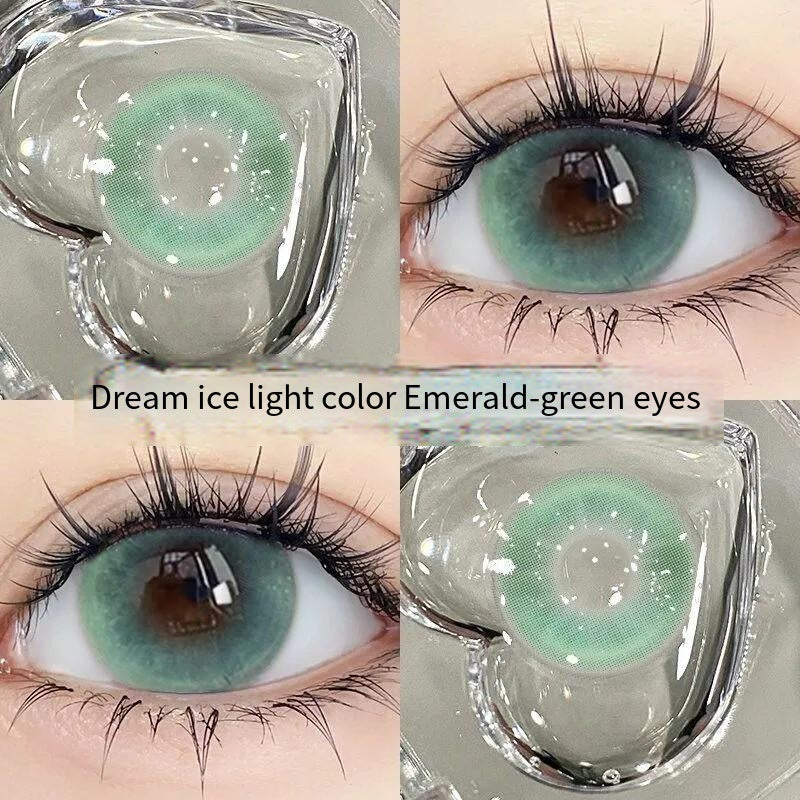 Natural beauty Fantasy Dream Fairy green high light beauty contact lens 14.5 large diameter contact lens small diameter with degree genuine （1）