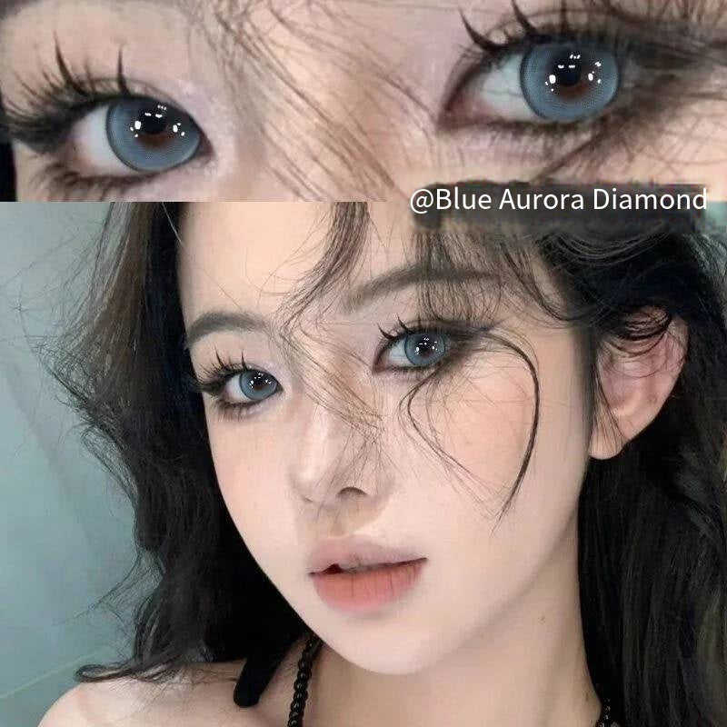 Natural beauty Fantasy Dream Fairy green high light beauty contact lens 14.5 large diameter contact lens small diameter with degree genuine （1）