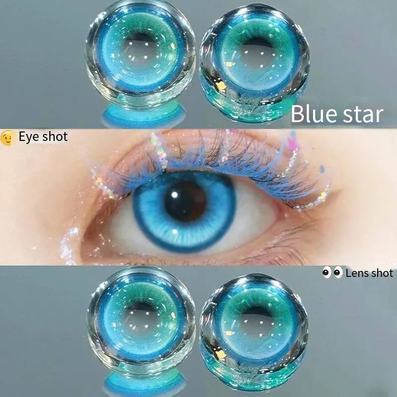 Mysterious sea beauty lenses, blue beauty lenses, contact lenses for beginners, small and large diameter, half a year, throw out to play, anti-fatigue