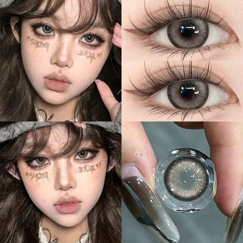 Natural beauty Fantasy Dream Fairy green high light beauty contact lens 14.5 large diameter contact lens small diameter with degree genuine （1）