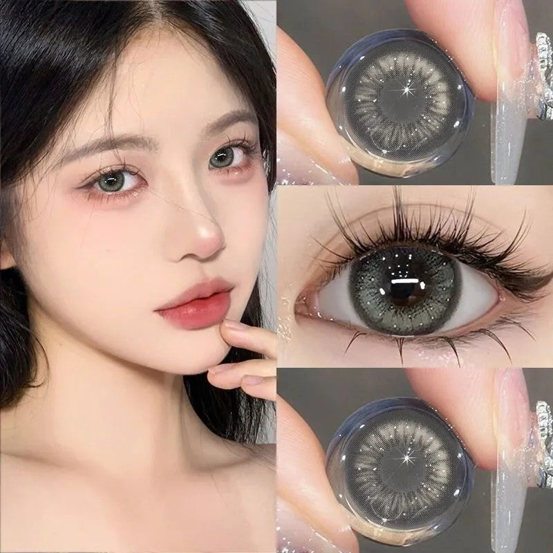 Natural Beauty Chasing Light Cat Eye Popular Green Series Color Contact Lenses Popular Pure Desire Contact Lenses Half-year Disposable Genuine Products Do Not Hurt Eyes