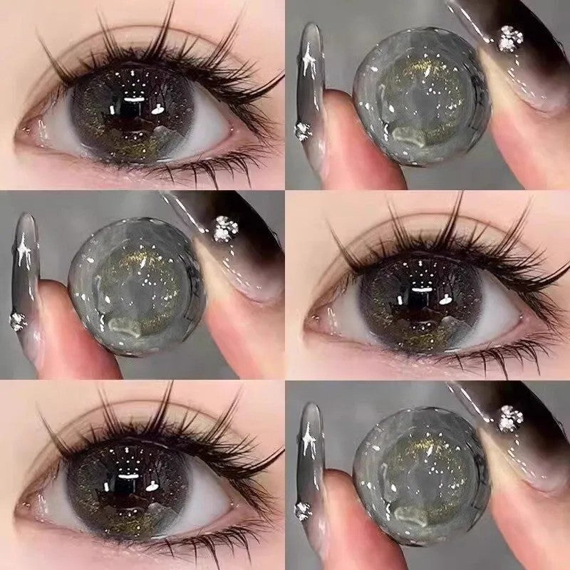 Natural beauty Fantasy Dream Fairy green high light beauty contact lens 14.5 large diameter contact lens small diameter with degree genuine （1）