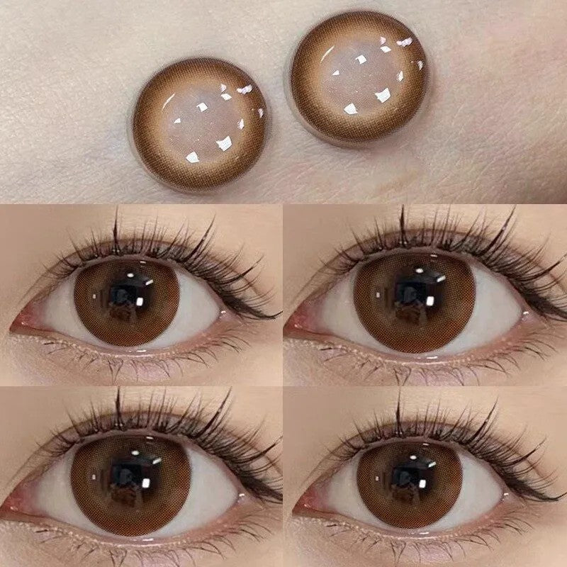 Natural Beauty Chasing Light Cat Eye Popular Green Series Color Contact Lenses Popular Pure Desire Contact Lenses Half-year Disposable Genuine Products Do Not Hurt Eyes