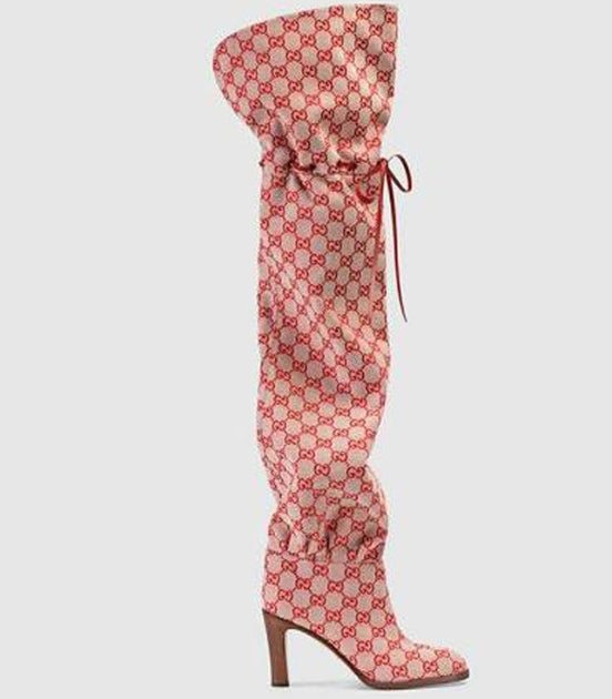 Round head printed high heels lace-up adjustable over knee boots personality plus size catwalk boots with chunky heels